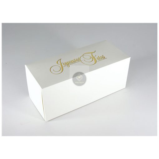Fatörzs papír süteményes doboz 'Joyeuses Fetes' 20x11x11cm, x25db